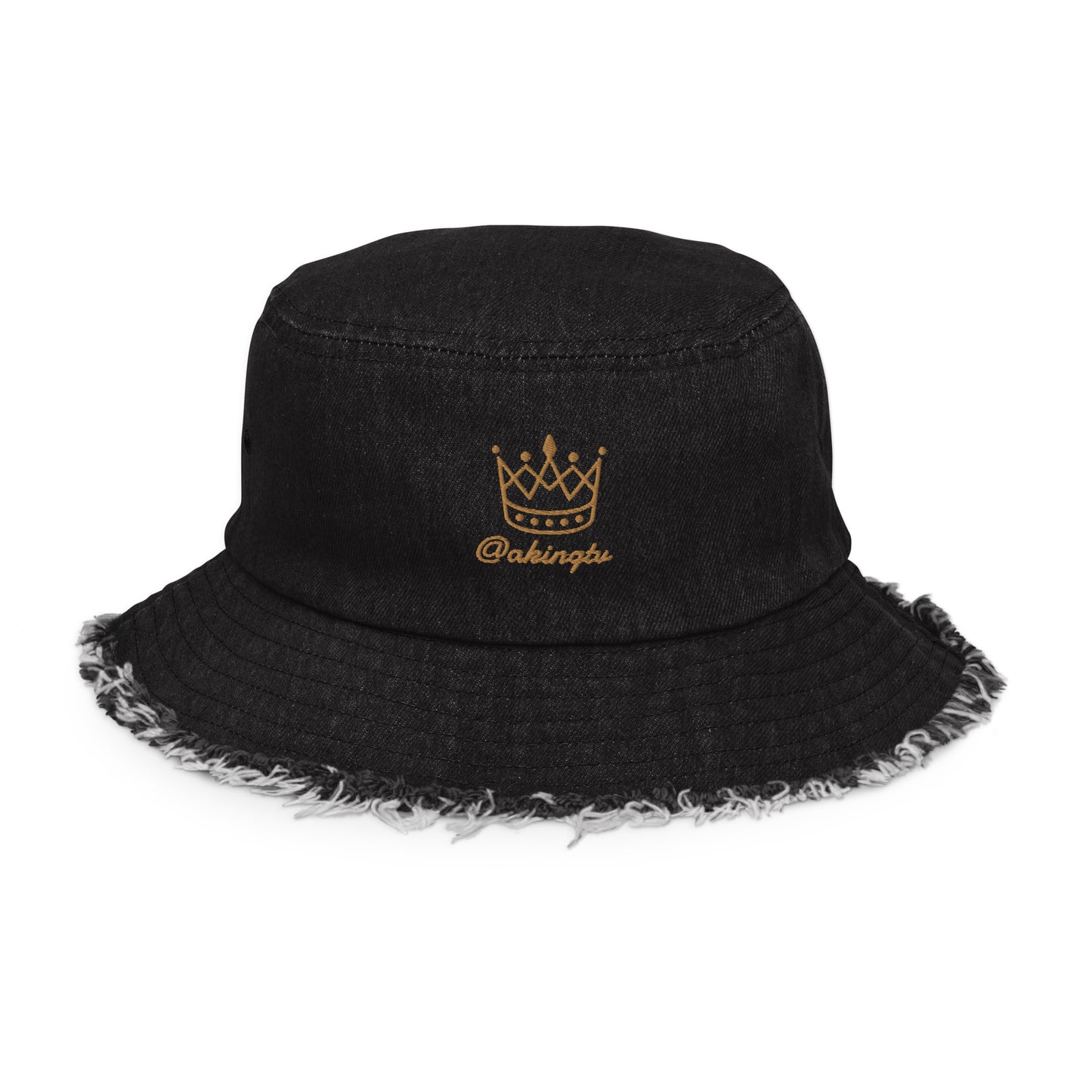 'At Me' Distressed Denim Bucket Hat